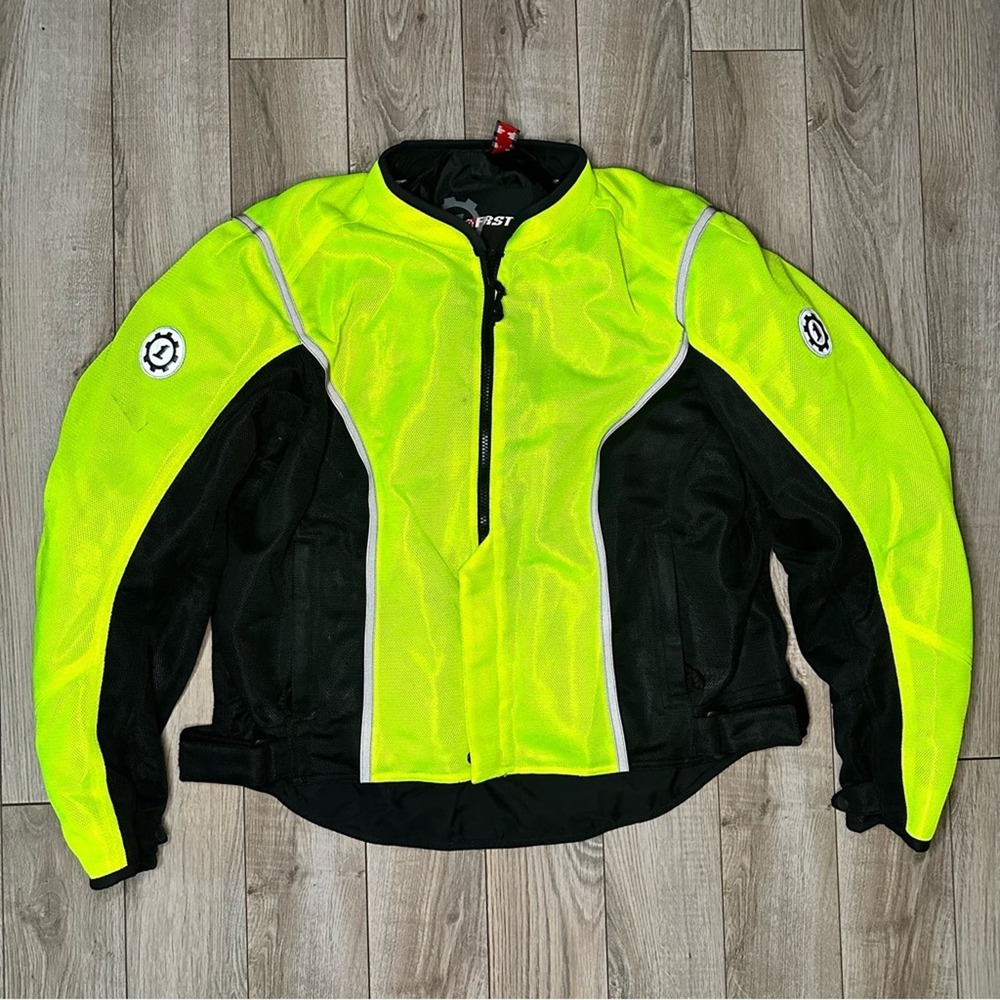 Firstgear Polyester Neon Green Mesh Utility Motorcycle Jacket